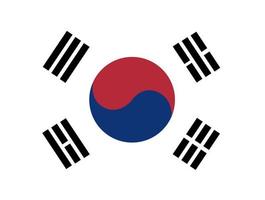 vlag van Zuid-korea.official verhoudingsdimensie en kleuren. vector illustratie