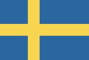 vlag van zweden vectorillustratie. oorspronkelijke verhouding. vector