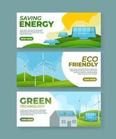 eco groene technologie banner set vector