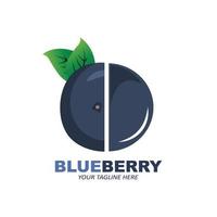 vectorillustratie van bosbessenfruit logo vers fruit blauw paars, verkrijgbaar in de markt kan zijn voor vruchtensap of voor de gezondheid van het lichaam, zeefdrukontwerp, sticker, banner, fruitbedrijf vector