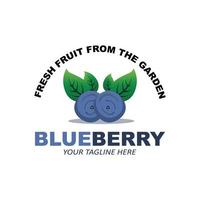vectorillustratie van bosbessenfruit logo vers fruit blauw paars, verkrijgbaar in de markt kan zijn voor vruchtensap of voor de gezondheid van het lichaam, zeefdrukontwerp, sticker, banner, fruitbedrijf vector