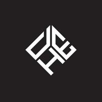 dhe brief logo ontwerp op zwarte achtergrond. dhe creatieve initialen brief logo concept. het letterontwerp. vector