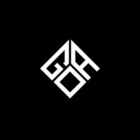 goa brief logo ontwerp op zwarte achtergrond. goa creatieve initialen brief logo concept. goa brief ontwerp. vector