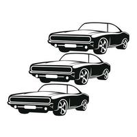 Amerikaanse muscle car logo vector.vintage design, oude stijl of klassieke auto garage, winkel, auto restauratie reparatie en racen, retro concept vector