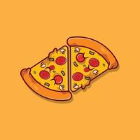 pizza eten logo vector ontwerp afkomstig uit italië, gemaakt van tarwe en groenten, geschikt voor stickers, flayers, achtergronden, zeefdruk, voedingsbedrijven