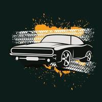Amerikaanse muscle car logo vector.vintage design, oude stijl of klassieke auto garage, winkel, auto restauratie reparatie en racen, retro concept