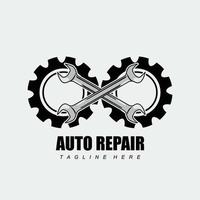 auto-reparatie logo-ontwerp geschikt voor bedrijfslogo stickers en schermen vector