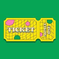 kleurrijk toegangsticket voor één persoon in retro groove-stijl vector