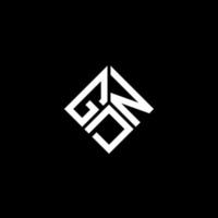 gdn brief logo ontwerp op zwarte achtergrond. gdn creatieve initialen brief logo concept. gdn-briefontwerp. vector