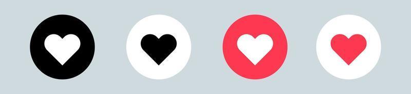 zwart-wit hart icoon collecties. romantiek eenvoudige liefde symboolpictogram. vector