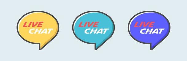 live chat tekstballonnen concept. live ondersteuning website vector stock illustratie.