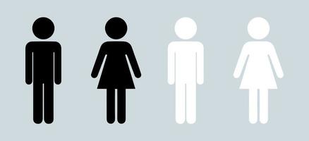 toilet deur pictogrammen. vrouw en man openbaar toilet vector tekenen zwart en wit.