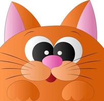 ansichtkaart met schattige cartoon oranje gelukkige kat vector