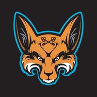 Fox mascot logo ontwerp vector met moderne illustratie concept stijl voor badge, embleem en tshirt afdrukken.