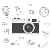 infographics camera reizen en vakantie concept elementen. vector