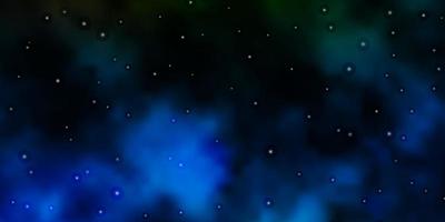 donkerblauwe, groene vectorlay-out met heldere sterren. vector