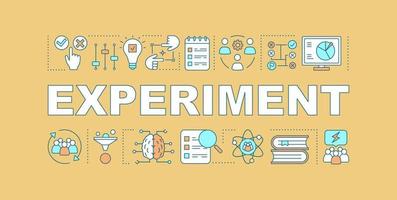 experiment woord concept banner. hr-softskills. kritisch en analytisch denken. geïsoleerde belettering typografie idee met lineaire pictogrammen. besluitvorming, onderzoek, organisatie. vector illustratie