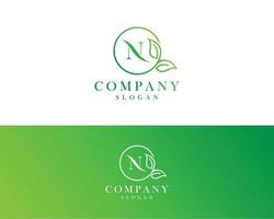 letter n natuurlijk logo, bladlogo, groen bladlogo-ontwerp vector