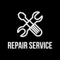 reparatie service platte vector logo ontwerp