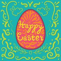 vintage happy easter belettering vector