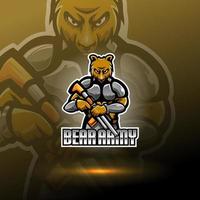 beer leger esport mascotte logo vector