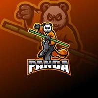 panda esport mascotte logo ontwerp vector