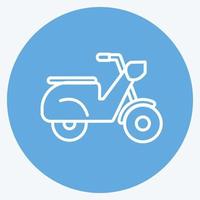 pictogram scooter. geschikt voor onderwijs symbool. blauwe ogen stijl. eenvoudig ontwerp bewerkbaar. ontwerp sjabloon vector. eenvoudige illustratie vector