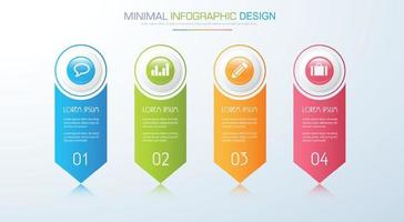 zakelijke infographic sjabloon met pictogram, vectorontwerpillustratie vector