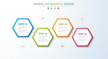 zakelijke infographic sjabloon met pictogram, vectorontwerpillustratie vector