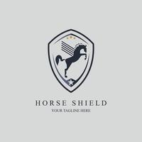 paardenvleugels schild logo ontwerpsjabloon voor merk of bedrijf en andere vector