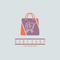 baby winkel winkelwagen boodschappentas logo ontwerpsjabloon voor merk of bedrijf en andere vector