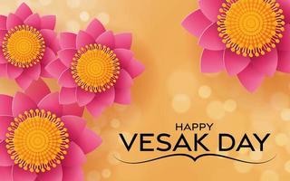 happy vesak day wenst kaarten met lotusbloemen. vector