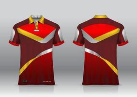 poloshirt uniform ontwerp, kan worden gebruikt voor badminton, golf in vooraanzicht, achteraanzicht. jersey mockup vector, design premium zeer eenvoudig en gemakkelijk aan te passen vector