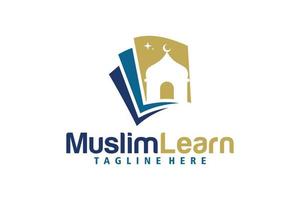 moslim leren logo pictogram vector