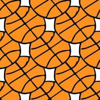 naadloos basketbalpatroon. naadloze doodle patroon met basketbal bal. vectorillustratie met basketbal bal op witte achtergrond vector