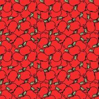 appels patroon. naadloze doodle patroon met rode appels. gekleurde vectorillustratie met rode appels vector