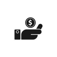 geld bij de hand. vector symbool illustratie