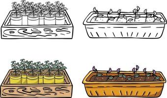 veelkleurige grappige kindertekeningen over ecologie illustratie vector