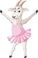 een geit in een jurk een ballerina vector