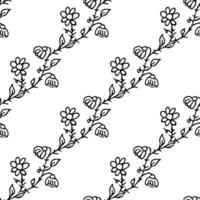 naadloos bloemenbehang. doodle vector met bloemen ornament. vintage bloemendecor, zoete elementenachtergrond voor uw project, menu, caféwinkel