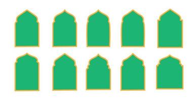 badge frame ramadan set vector