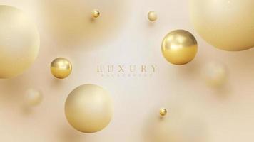 luxe achtergrond met 3d gouden bal en vervagingseffect element met glitter lichte decoratie. vector
