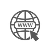 vectorillustratie van wereldbol internet adrespictogram en pijlcursor teken, plat ontwerp. vector