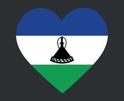 lesotho vlag nationaal afrika embleem hart pictogram vector illustratie abstract ontwerp element