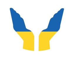 Oekraïne handen vlag embleem nationaal europa abstract symbool vector illustratie ontwerp