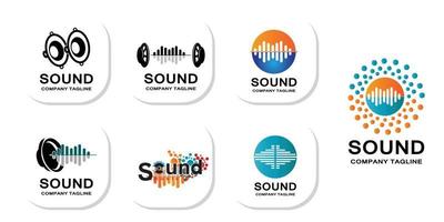 eenvoudige muziek geluid logo vector icon