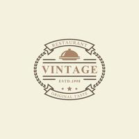 vintage retro badge restaurant en café iconen, fast food logo ontwerp silhouetten vector