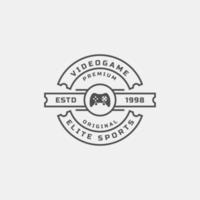 vintage retro elektronische sportbadges en labels met gamepads-logo-ontwerpinspiratie vector