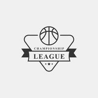 vintage retro badge basketbal club kampioenschap spel logo vector ontwerp inspiratie