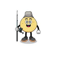 mascotte illustratie van chips visser vector